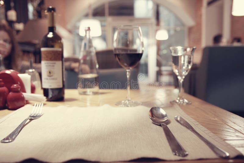 Glass of Wine in the Restaurant Stock Photo Image of party, beverage