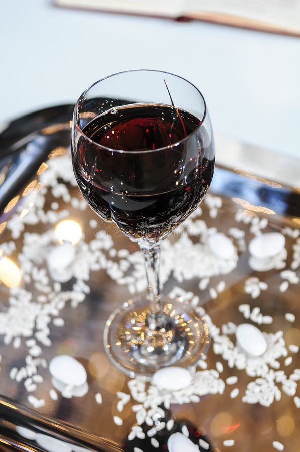 Glass of Wine for Wedding Ceremony. Wedding Ceremony Stock Image