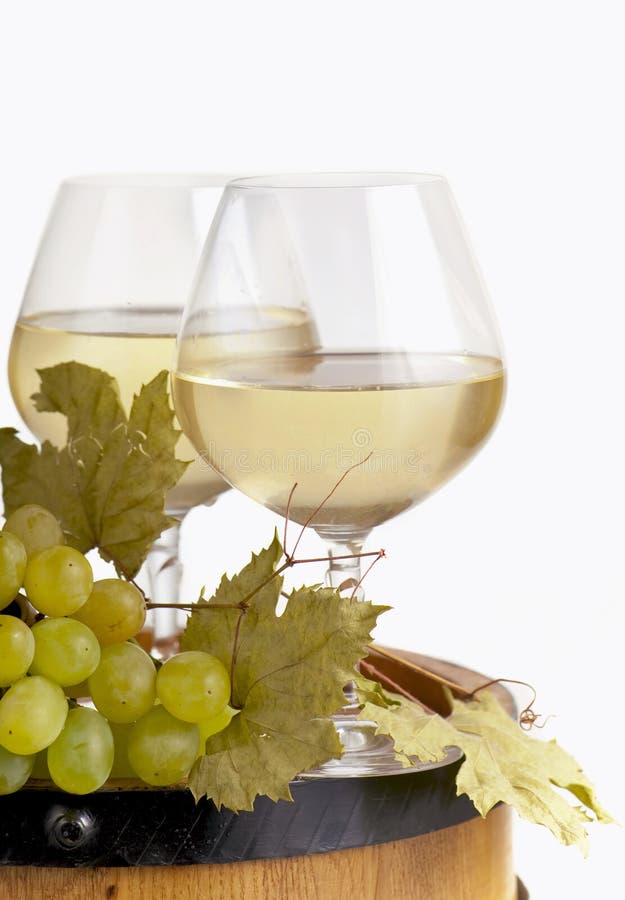 Glass wine on a white background