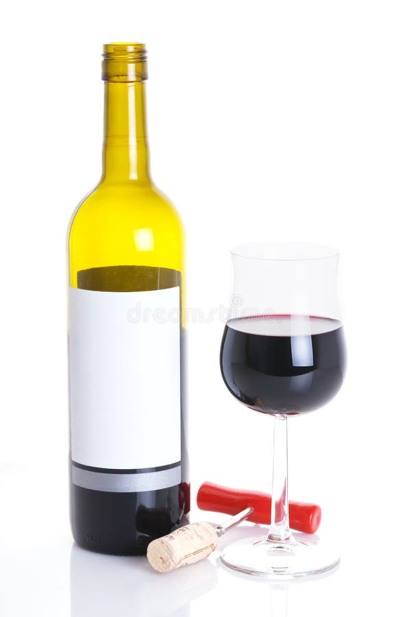 Glass of wine and wine bottle