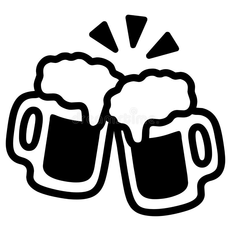 Glasses of Beer Symbol Icon Stock Illustration - Illustration of ...
