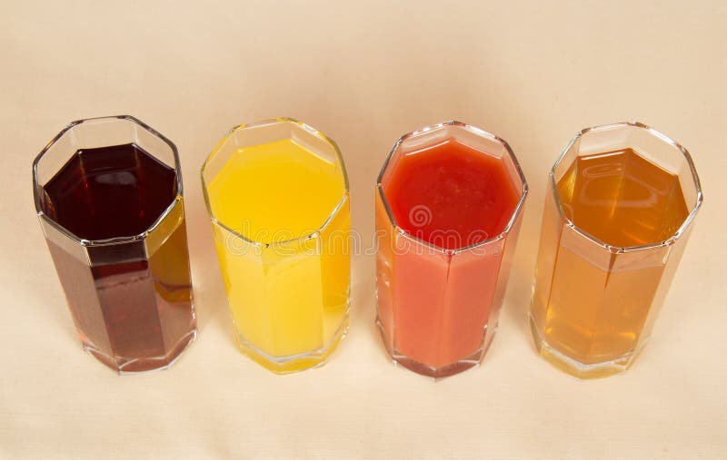 Glasses With Different Juice Stock Image Image 41954315