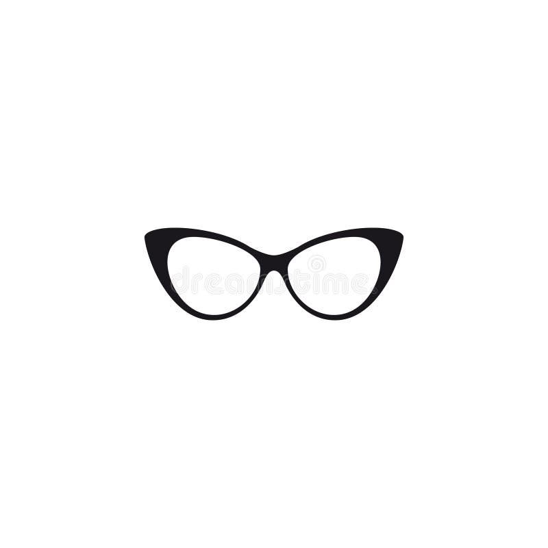 Glasses Icon. Simple Black Icon Stock Vector Illustration of isolated