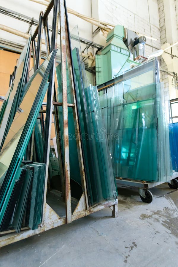 Glasses in Industrial Glass Processing Stock Photo Image of