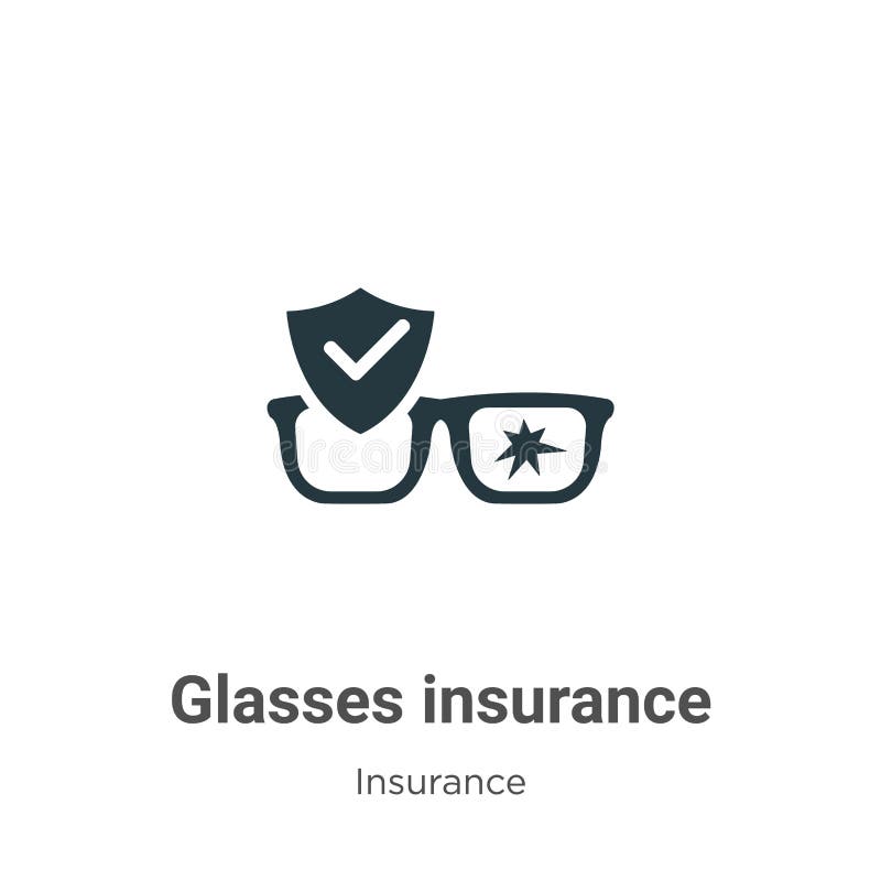 Glasses Insurance Vector Icon on White Background. Flat Vector Glasses Insurance Icon Symbol