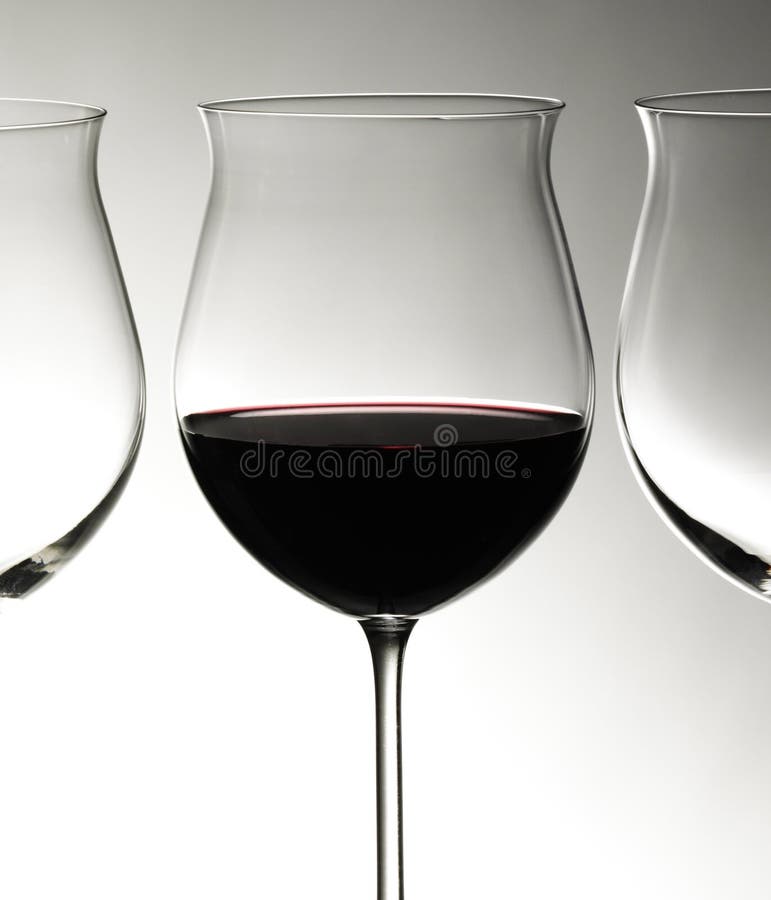 Glasses with red wine