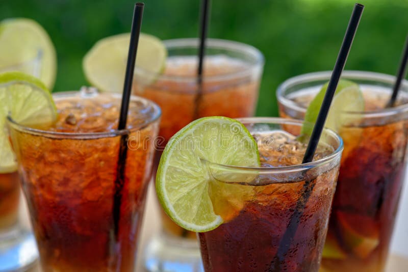 Glasses with rum cocktail stock image. Image of cocktail 50658153