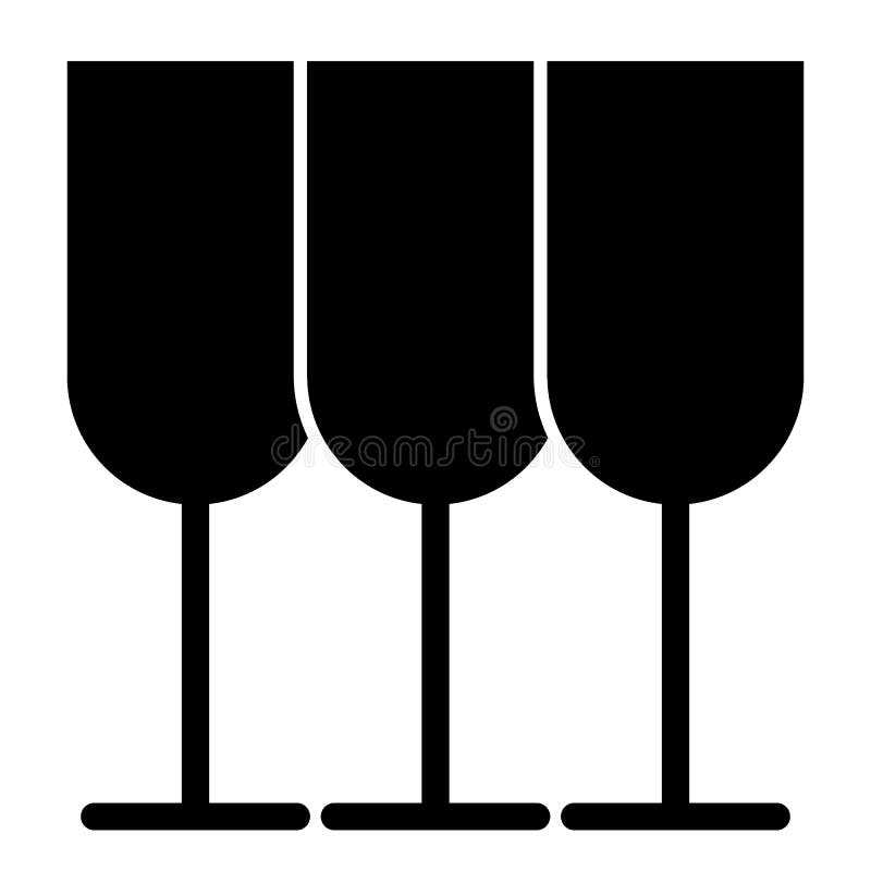 Glasses Solid Icon. Stemware Vector Illustration Isolated on White