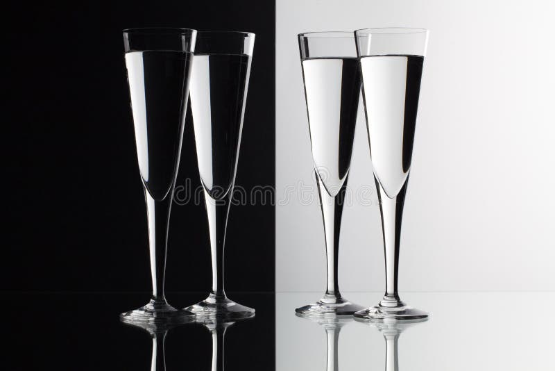 Glasses of Water on the Glass Desk Stock Photo Image of fragrance