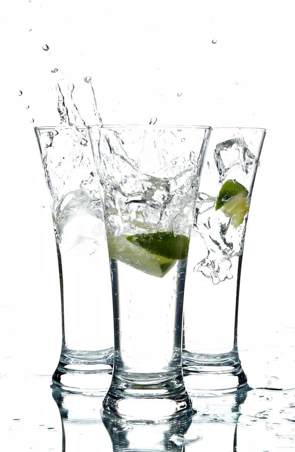 Glasses with water and lime