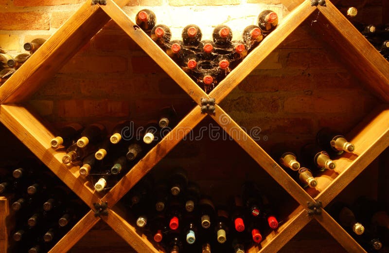 Glasses in a wine-cellar