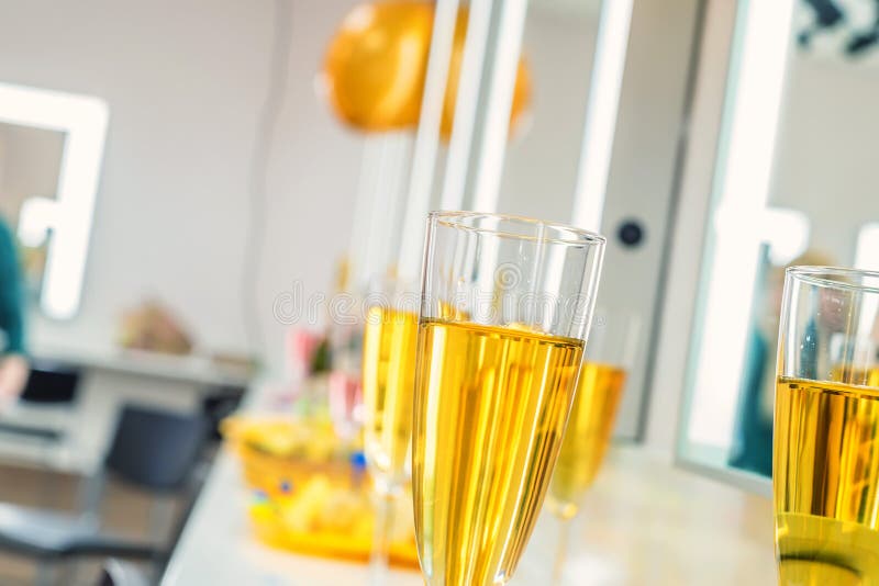 Glasses with Wine and Champagne Stock Image Image of festive, bubbly