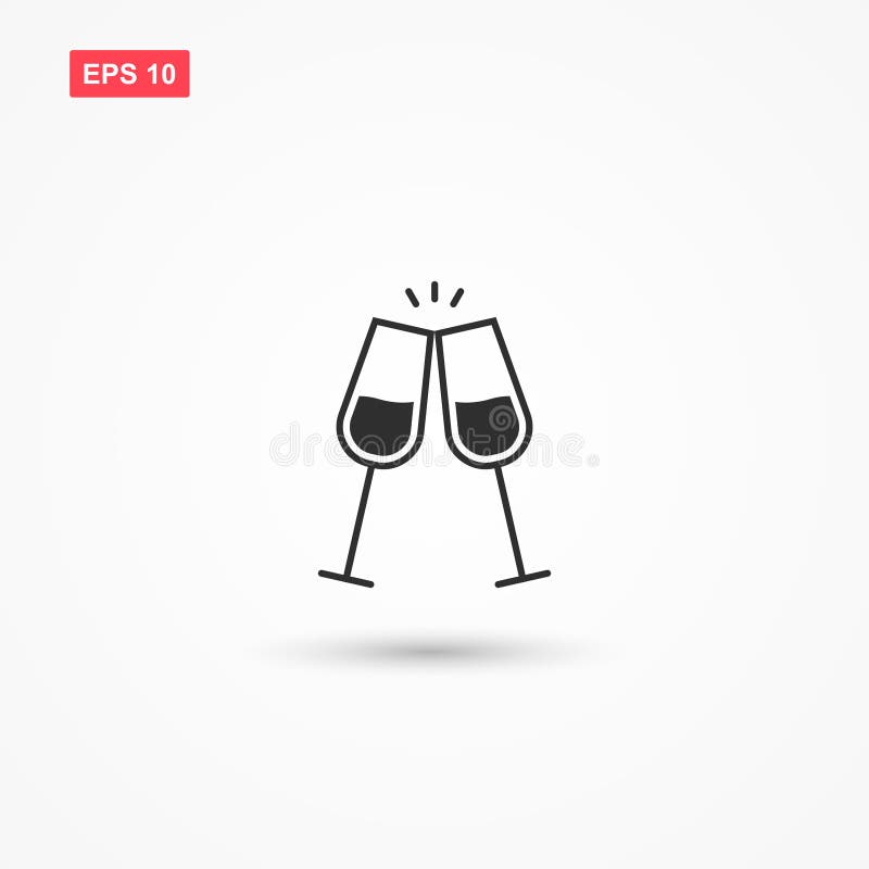 Glasses wine vector icon clinking isolated 2 vector illustration Glasses wine vector icon clinking isolated 2 vector illustration