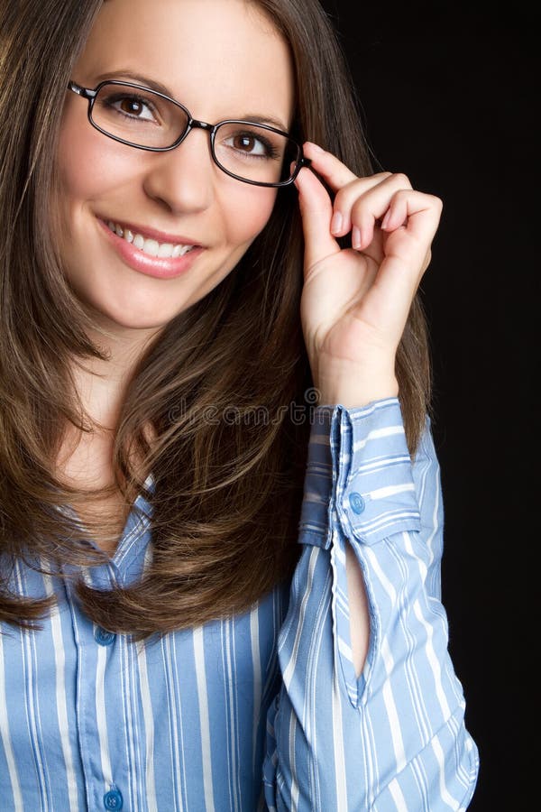 Glasses Woman stock photo. Image of beautiful, 4972182