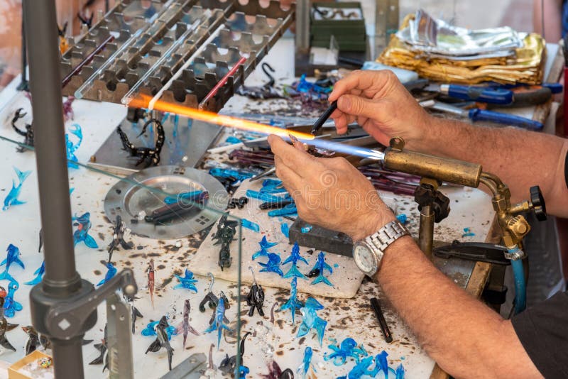 Glassmaker Making Glass Objects Stock Image Image of creative, making