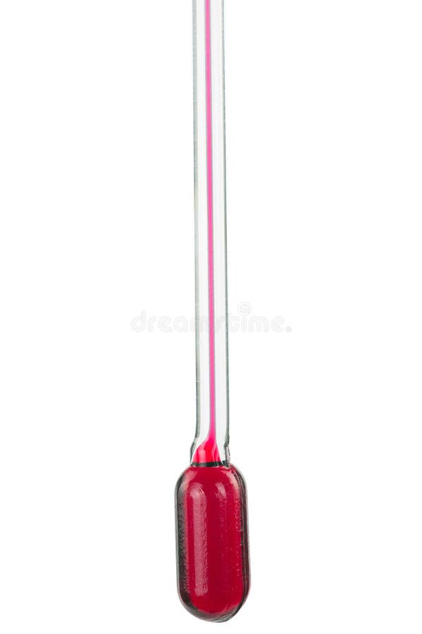 Glass thermometer on white background. Glass thermometer on white background