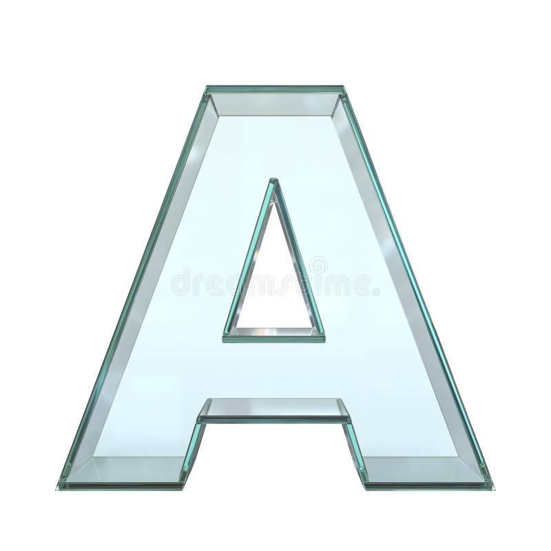 Glaswiedergabebuchstabe a des gusses 3d lizenzfreie abbildung