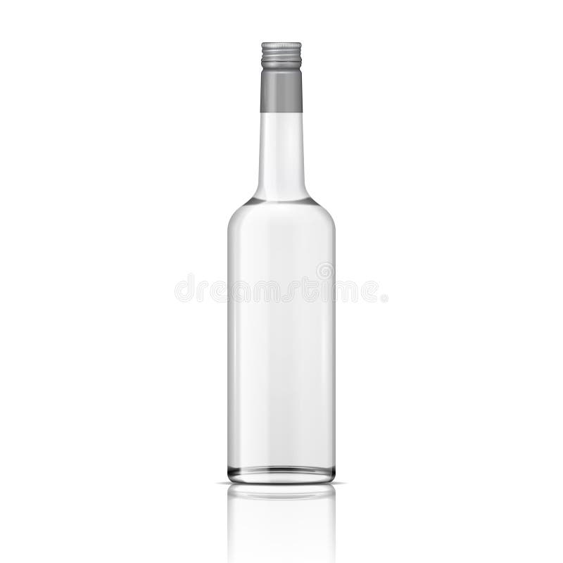 Glaswodkaflasche mit schraubverschluss. stock abbildung Glaswodkaflasche mit schraubverschluss. stock abbildung