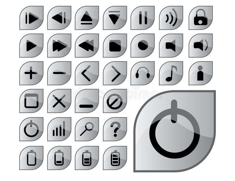 A complete set of glossy gray icons. A complete set of glossy gray icons