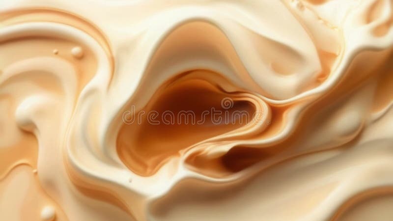 Glatte Milch- und Kaffeeformen in abstrakter dynamischer Animation lizenzfreie abbildung