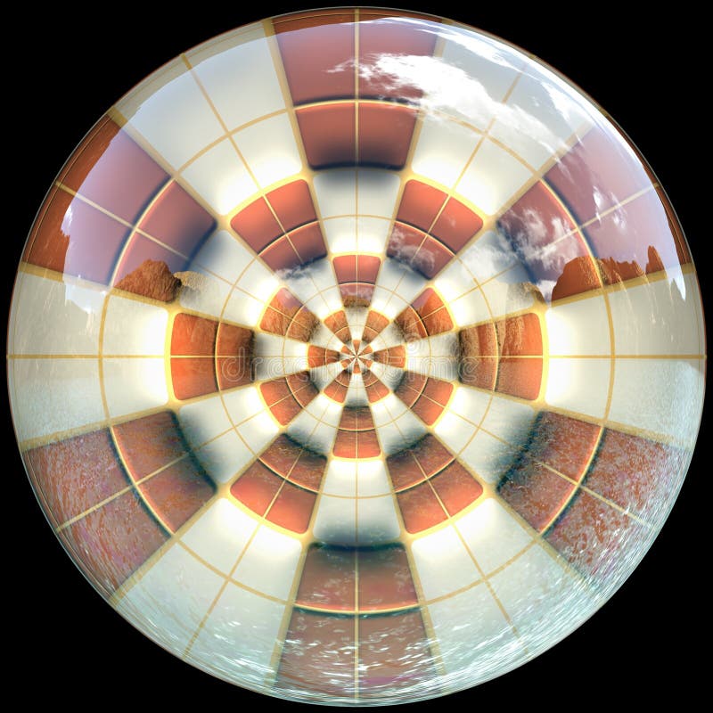 Glatter Polierknopf mit untergetauchtem Fractal vektor abbildung Glatter Polierknopf mit untergetauchtem Fractal vektor abbildung