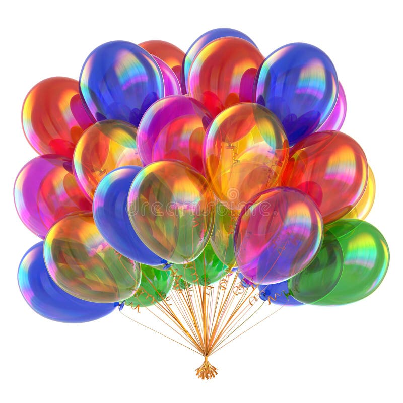 Glattes Ballonmehrfarbenbündel der bunten Ballone vektor abbildung Glattes Ballonmehrfarbenbündel der bunten Ballone vektor abbildung