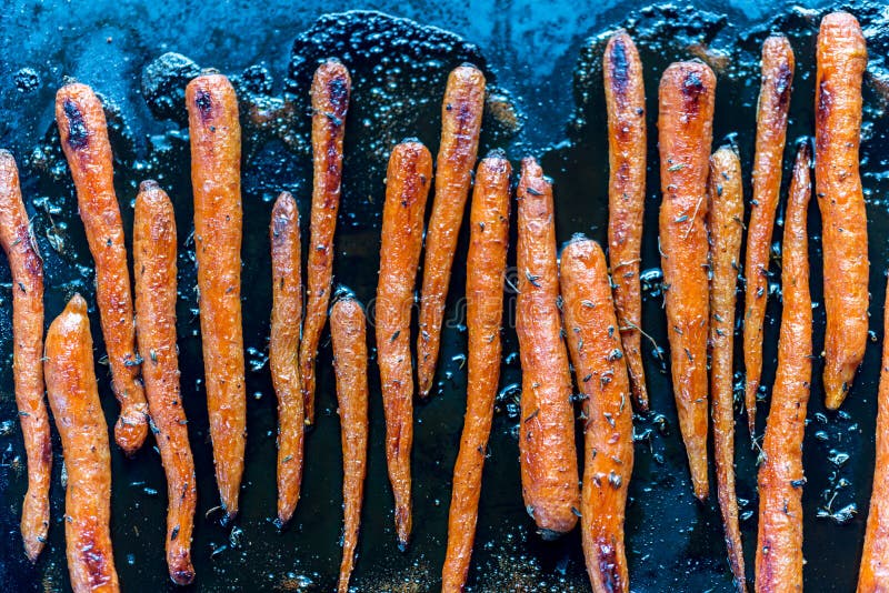 Glazed Carrots on the Baking Tray Stock Image Image of organic, olive
