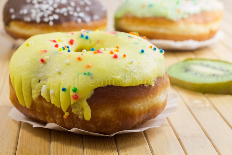 Glazed colored bagels royalty free stock photography Glazed colored bagels royalty free stock photography