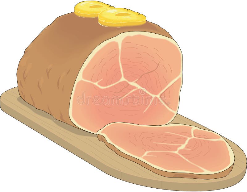 Baked Glazed Ham In Plastic Tray Container With Cellophane Cover