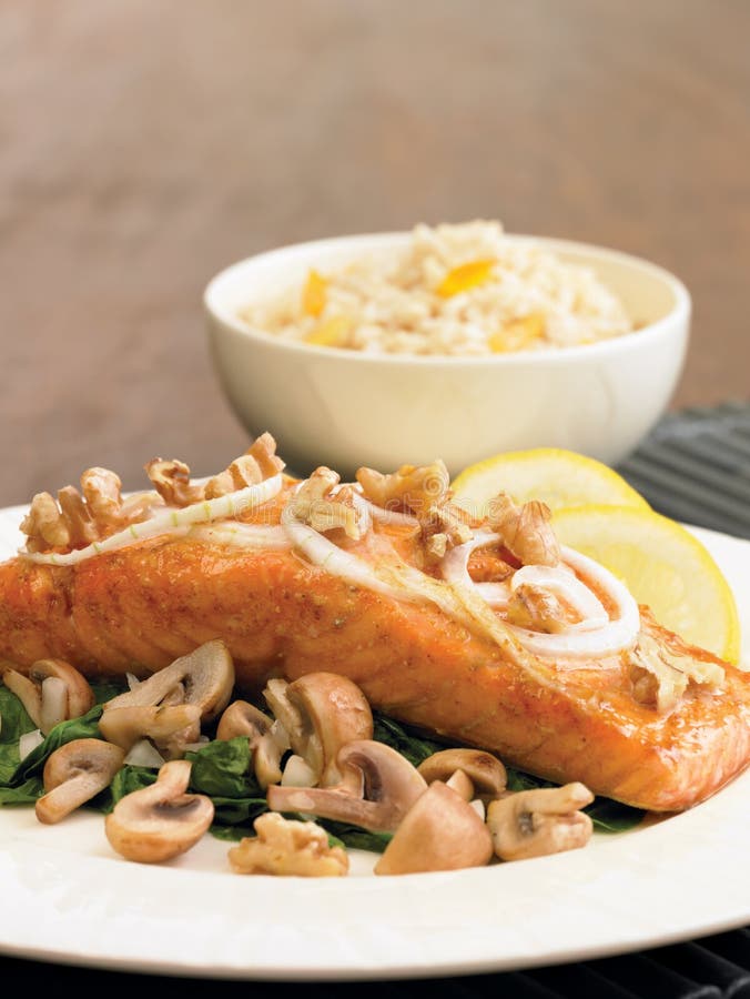 Glazed salmon fillet stock photo Glazed salmon fillet stock photo