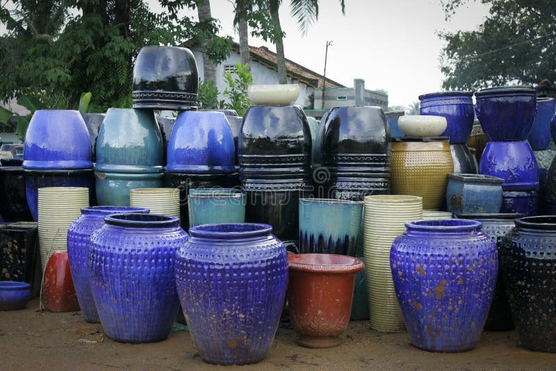 Glazed terracotta pots stock image. Image of glaze, object 62326349