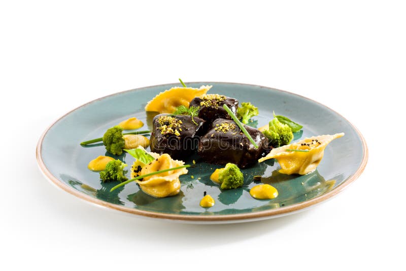 Glazed Veal Cheek stock photo. Image of cuisine, green 78269892