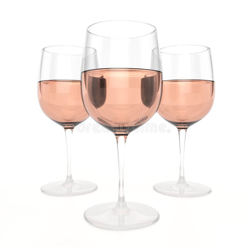 3 glazen van Rose Wine vector illustratie 3 glazen van Rose Wine vector illustratie