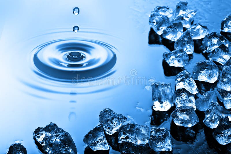 Background with ice cubes in blue light. Background with ice cubes in blue light
