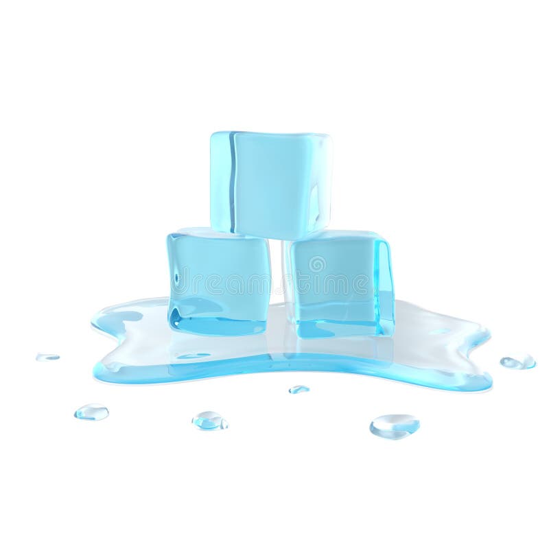 Glaçons de fonte sur le fond blanc illustration 3D illustration de vecteur Glaçons de fonte sur le fond blanc illustration 3D illustration de vecteur