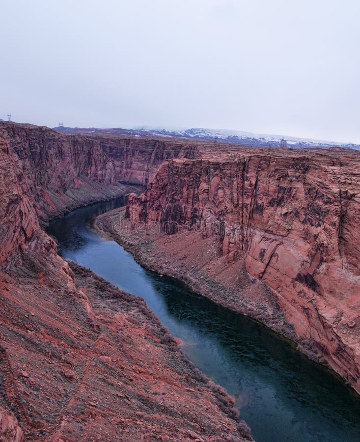 Glen canyon with colorado river stock image