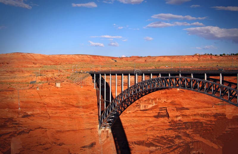 Glen Canyon Dam Bridge stock afbeelding. Image of techniek - 34395273