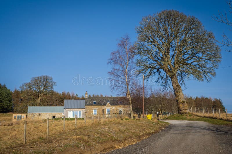 22.03.22 Glen Tilt, Perthshire, Scotland, UK. House and farm in Glen Tilt, Perthshire. 22.03.22 Glen Tilt, Perthshire, Scotland, UK. House and farm in Glen Tilt, Perthshire