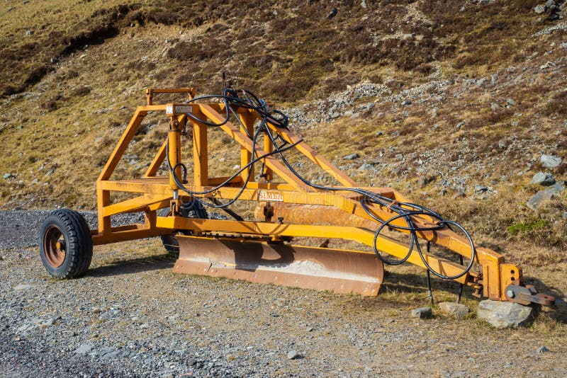 22.03.22 Glen Tilt, Perthshire, Scotland, UK. Old snow clearing plough parked in Glen tilt. 22.03.22 Glen Tilt, Perthshire, Scotland, UK. Old snow clearing plough parked in Glen tilt