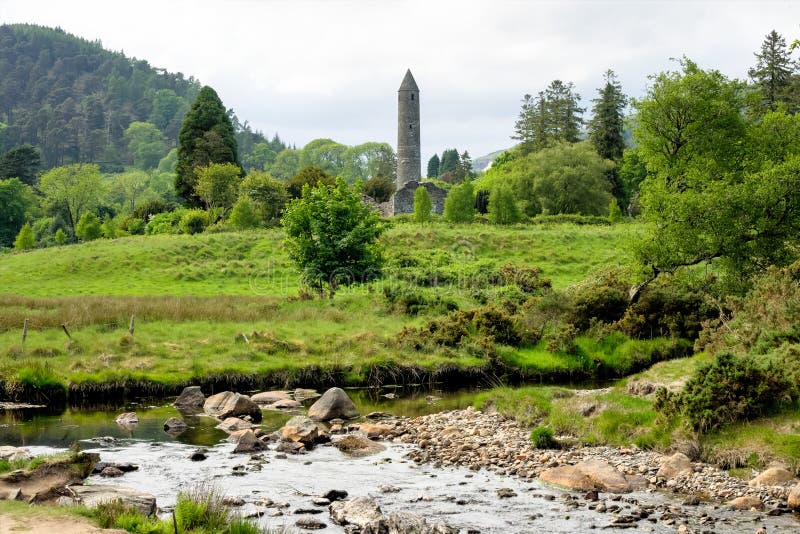 Glendalough is a village with a monastery in County Wicklow, Ireland royalty free stock photography Glendalough is a village with a monastery in County Wicklow, Ireland royalty free stock photography