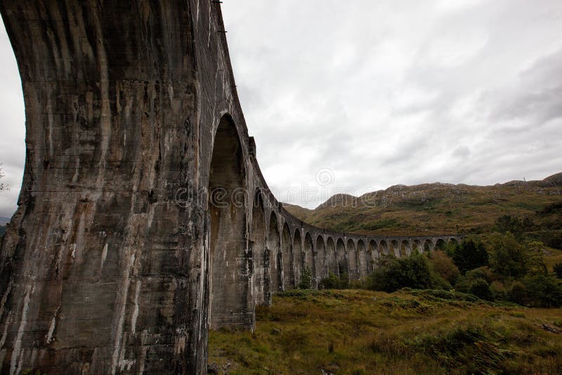 Glenfinnan viaduct. The famous Glenfinnan Viaduct which carries the steam train from Fort William to Mallaig stock photo Glenfinnan viaduct. The famous Glenfinnan Viaduct which carries the steam train from Fort William to Mallaig stock photo