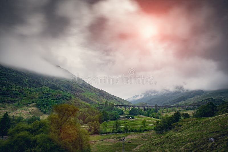 Glenfinnan viaduct in the morning