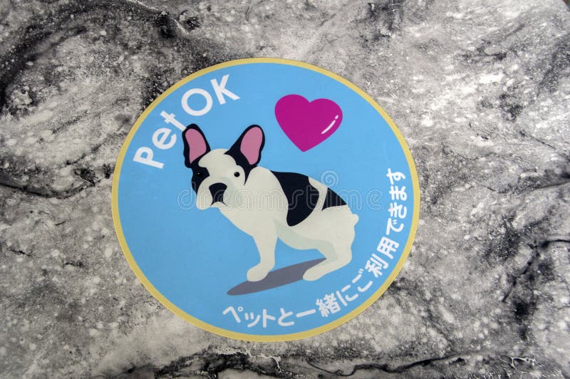 Japanese Sticker Pets Are Allowed At Himeji Japan 26-8-2016. Japanese Sticker Pets Are Allowed At Himeji Japan 26-8-2016.