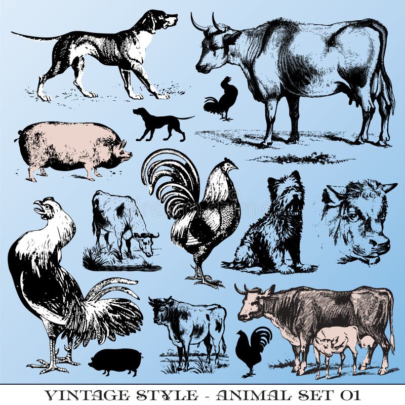Gli animali da allevamento hanno impostato royalty illustrazione gratis Gli animali da allevamento hanno impostato royalty illustrazione gratis