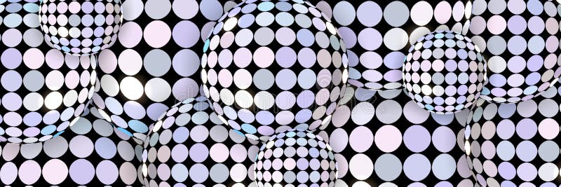 Gli sphers brillanti sottraggono il fondo 3d Bandiera creativa Modello delle luci dello specchio illustrazione di stock Gli sphers brillanti sottraggono il fondo 3d Bandiera creativa Modello delle luci dello specchio illustrazione di stock