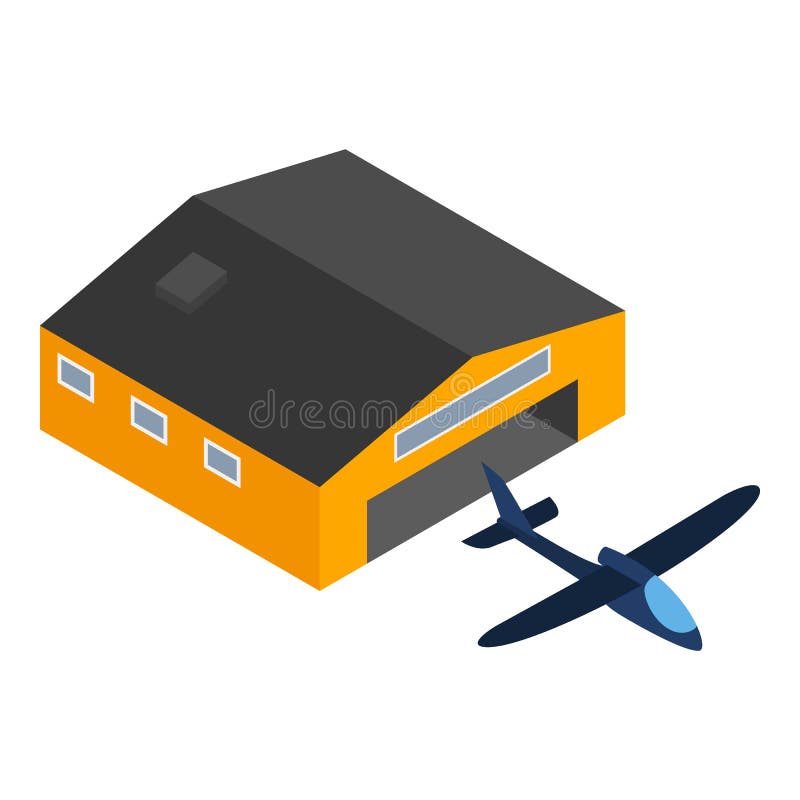 Glider plane icon, isometric style vector illustration