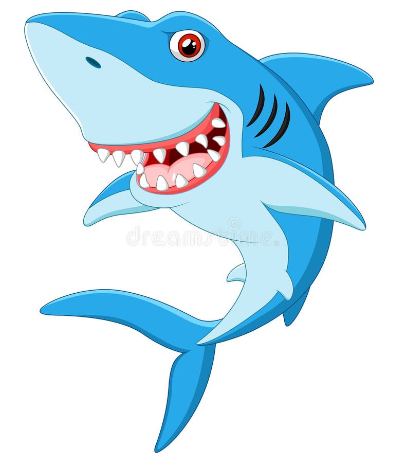 Illustration of Smiling shark cartoon. Illustration of Smiling shark cartoon