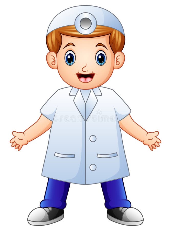 Lachende tandarts cartoon royalty-vrije illustratie