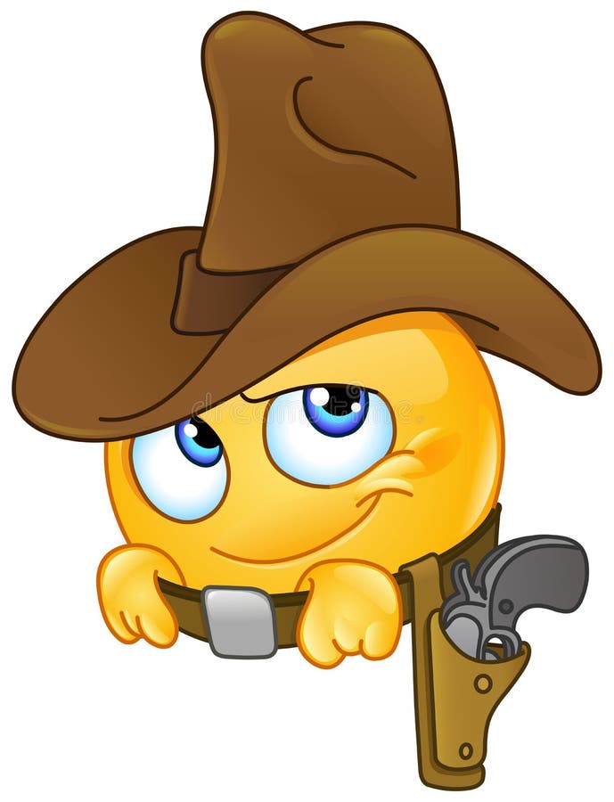 Glimlachende Cowboy Emoticon Vector Illustratie Illustration of