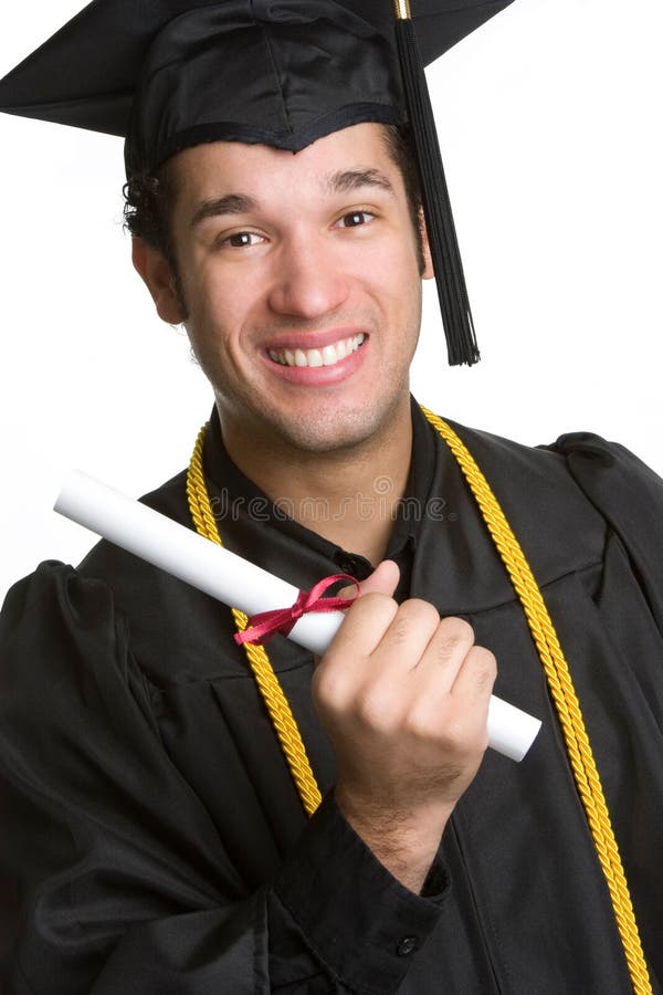 Happy handsome male graduate smiling. Happy handsome male graduate smiling